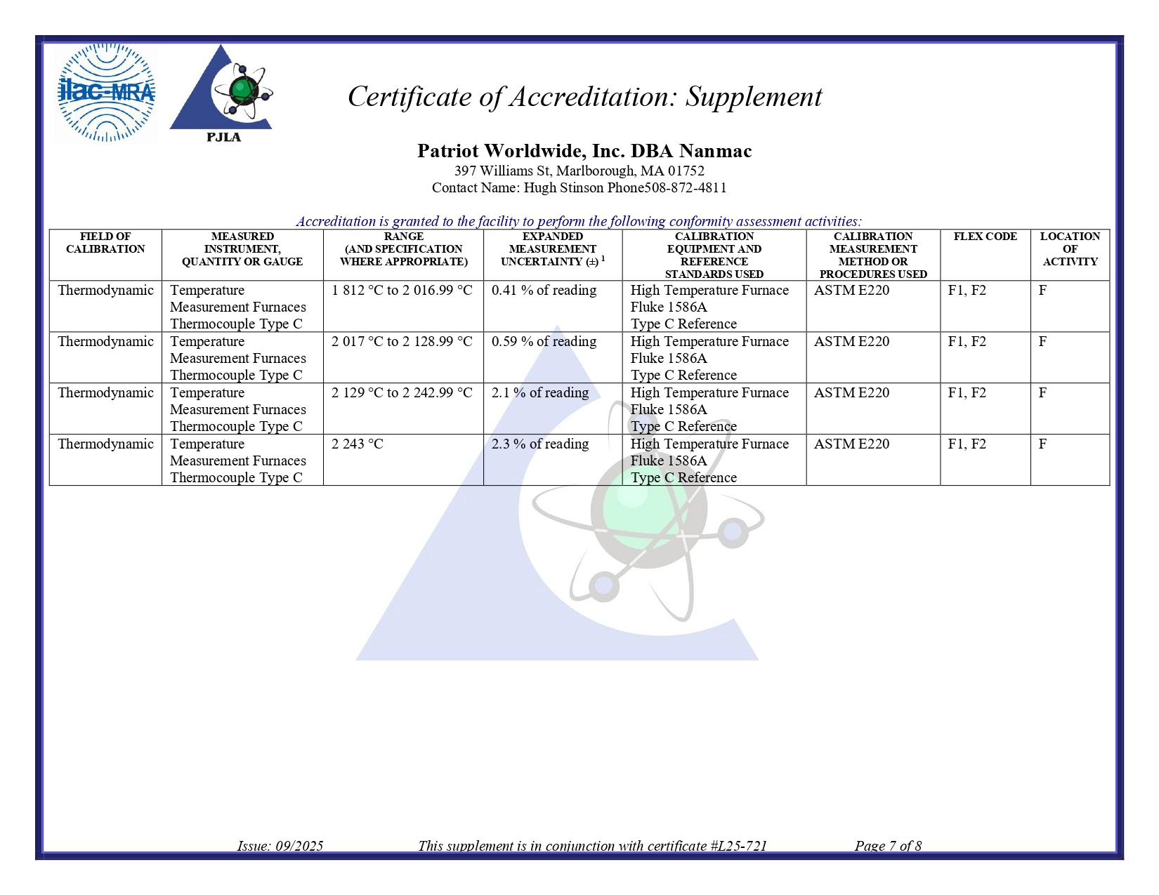 ISO 17025 Certification Page 7